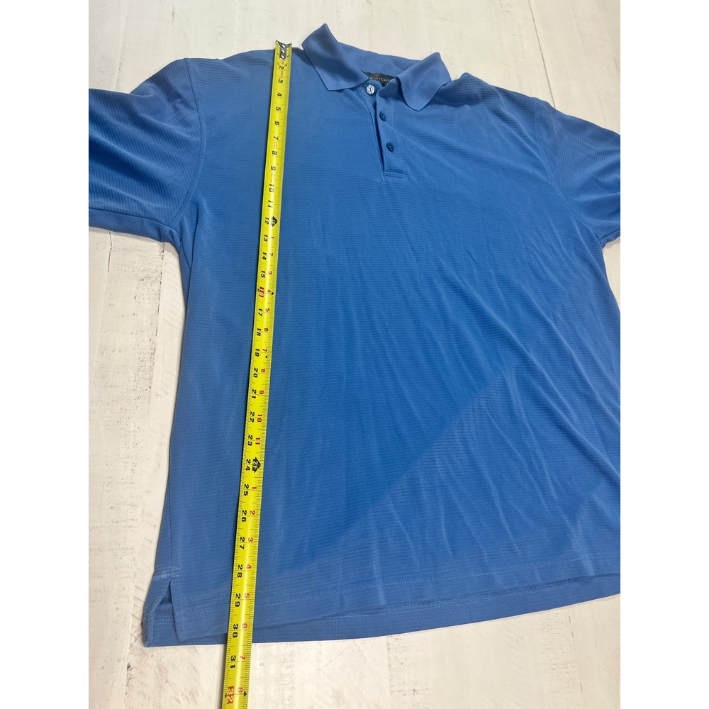 Bugatchi Uomo Mens XL Blue Long Sleeve Polo Shirt Modal Blend Ribbed Knit Top - Picture 4 of 6